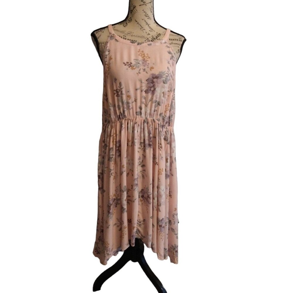 Torrid high-low floral dress Sz 2 Pink Beachy Boho Feminine Cottage Core